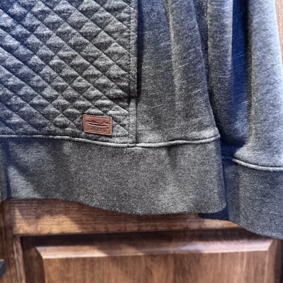 LL Bean‎ Quilted Sweatshirt Full Zip Grey Women’s Cardigan Size P Large - Picture 4 of 9
